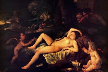 尼古拉斯 普桑 Sleeping Venus and Cupid 尼古拉斯 普桑 Sleeping Venus and Cupid